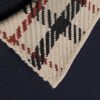 Navy Slim Fit Check Collar Polo Shirt