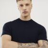 Navy Slim Fit Knitted T-Shirt