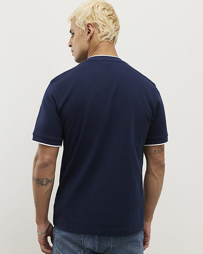 Navy Slim Fit MCMXII Badge T-Shirt