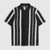 Navy Slim Fit Stripe Polo Shirt