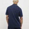 Navy Slim Fit Textured Zip Tipped Polo Shirt