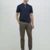 Navy Slim Fit Zip Quarter Zip Polo Shirt