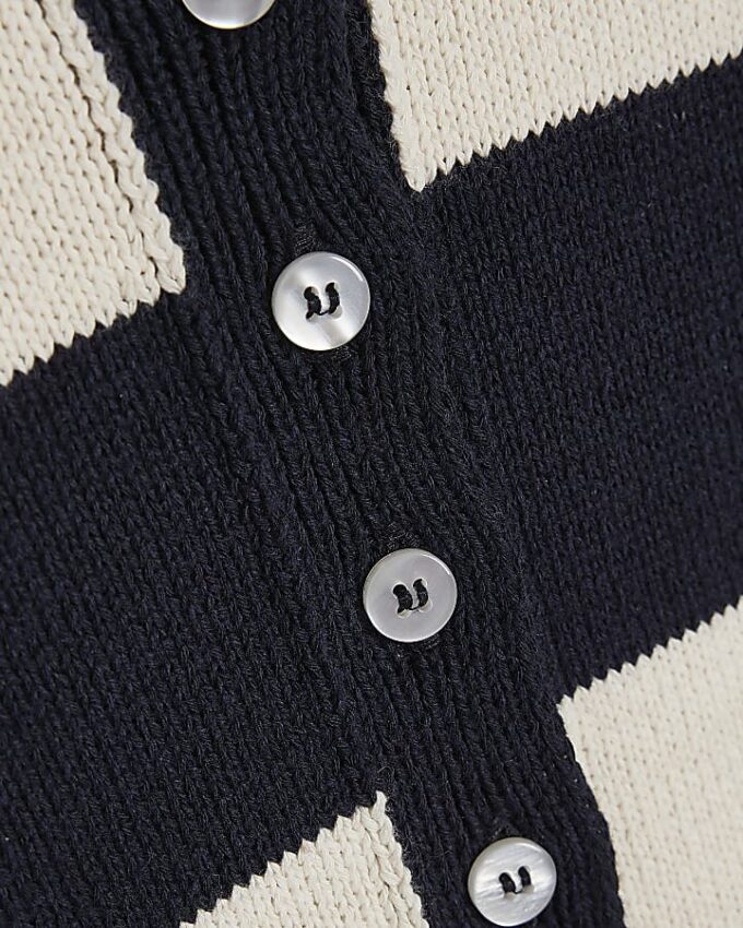 Navy Striped Cardigan