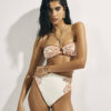 Orange Cornelli Print Bandeau Bikini Top