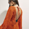 Orange Crochet Embellished Mini Beach Tunic