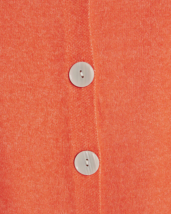 Orange Knitted Long Sleeve Cardigan