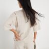 Petite Beige Cosy Wide Ribbed Knot Side Top