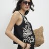 Petite Black Craft Stitch Tank Top