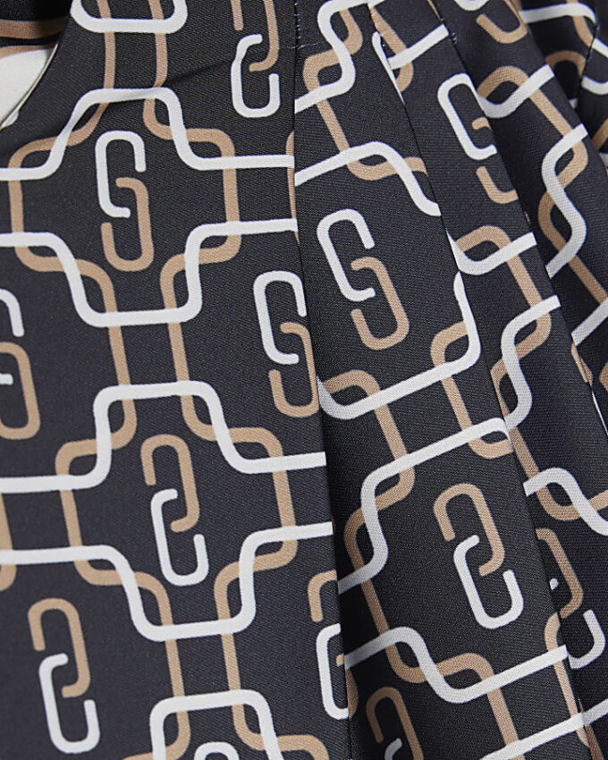 Petite Black Geometric Print Blouse