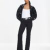 Petite Black Mid Rise Flared Jeans
