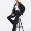 Petite Black Mid Rise Flared Jeans