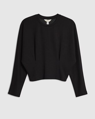 Petite Black Premium Batwing Sweatshirt