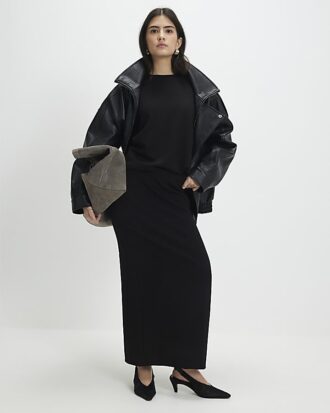 Petite Black Premium Maxi Skirt