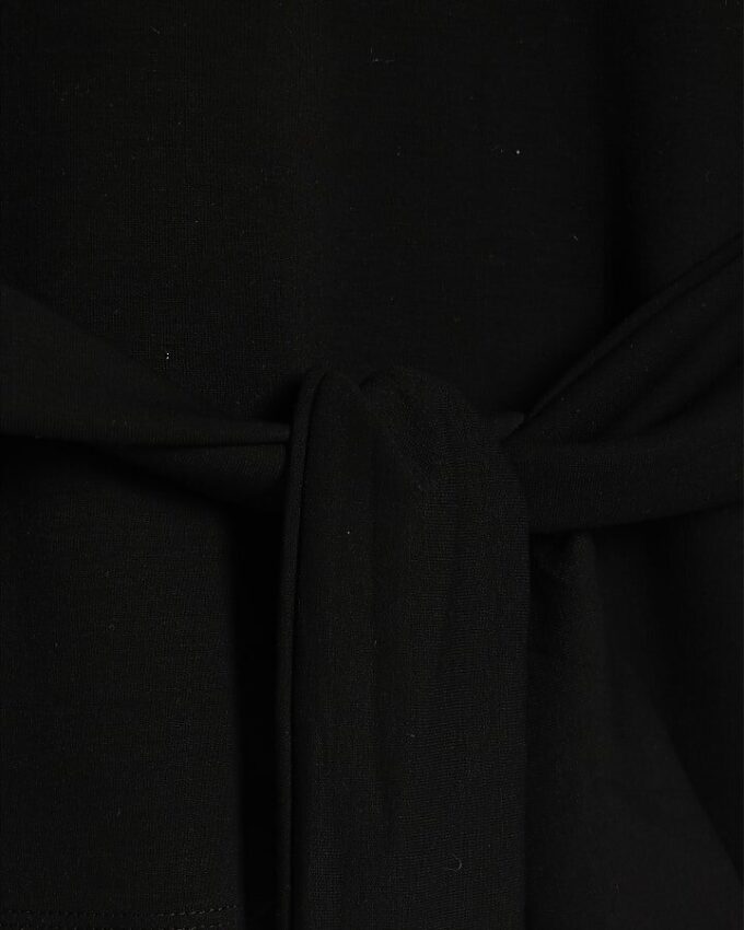 Petite Black Premium Tie Front Top