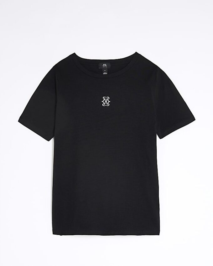 Petite Black Short Sleeve Logo T-shirt