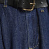 Petite Blue Belted Pleated Wide Leg Jeans