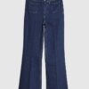 Petite Blue Front Pocket Flared Jeans