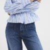 Petite Blue High Waisted Relaxed Flare Jeans