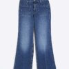 Petite Blue High Waisted Relaxed Flare Jeans