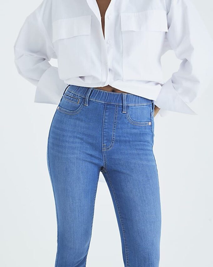 Petite Blue Pull-On Sculpt Skinny Jeans