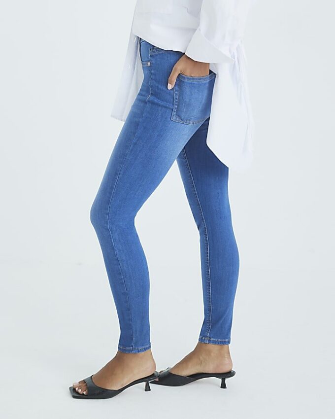 Petite Blue Pull-On Sculpt Skinny Jeans