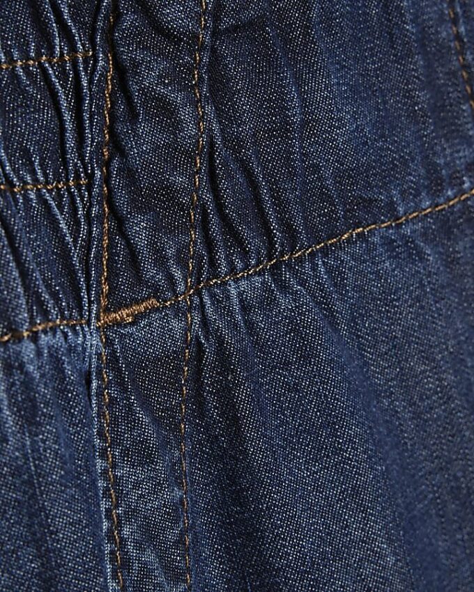 Petite Blue Pull On Wide Leg Jeans