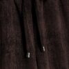 Petite Brown Premium Crinkle Wide Leg Joggers