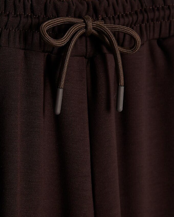 Petite Brown Premium Wide Leg Joggers