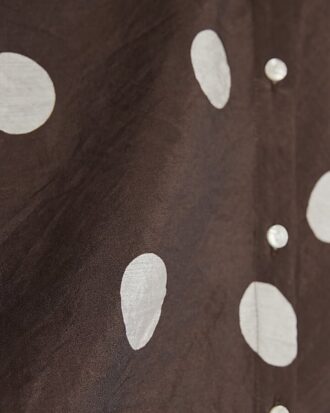 Petite Brown Spot Print Long Sleeve Shirt