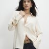 Petite Cream Stripe Blouse