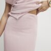 Petite Pink Cosy Midi Skirt