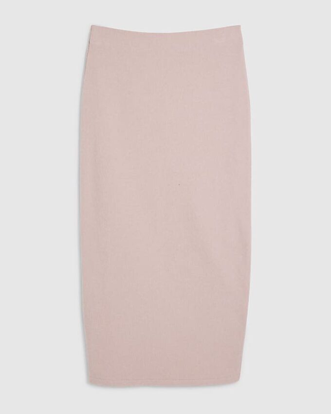 Petite Pink Cosy Midi Skirt