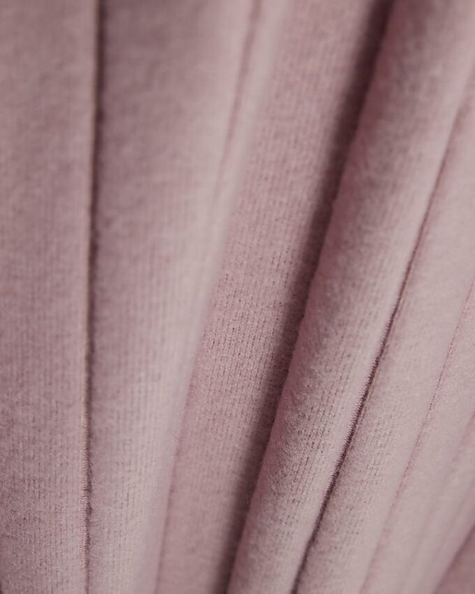 Petite Pink Long Sleeve Cosy Twist Midi Dress