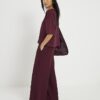 Petite Red Premium Wide Leg Joggers