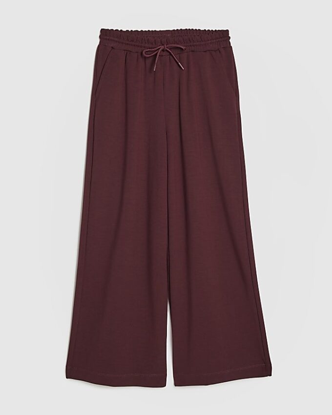 Petite Red Premium Wide Leg Joggers