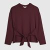 Petite Red Tie Front Premium Top