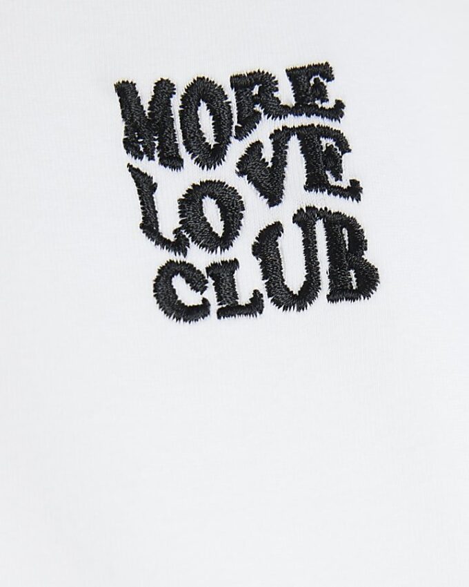 Petite White More Love Club T-Shirt