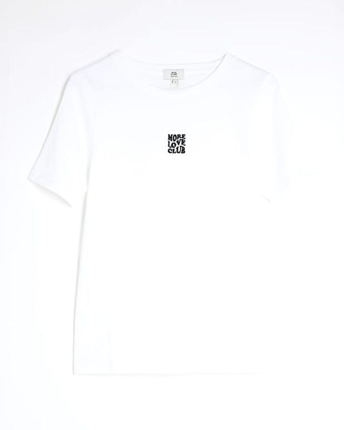 Petite White More Love Club T-Shirt