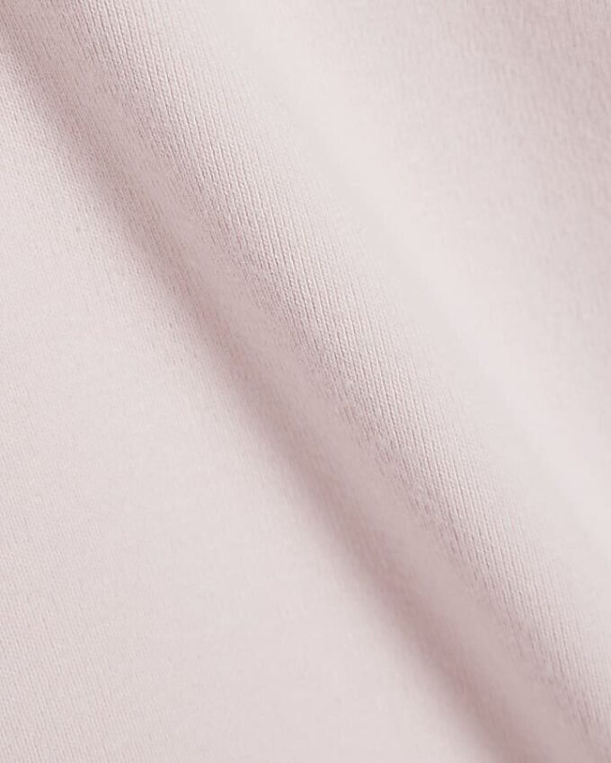 Pink Cotton Long Sleeve Fitted Top