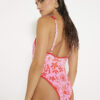 Pink floral printed swimsuit