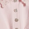 Pink Frill Sleeve Diamante Peplum Top