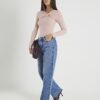 Pink Long Sleeve Twist Front Top