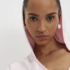 Pink Long Sleeve Wrap Front Hoodie