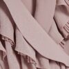 Pink Long Sleeve Wrap Ruffle Blouse