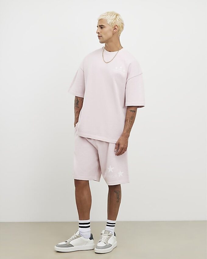Pink Oversized Fit Lisiere Studios T-Shirt