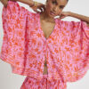 Pink Palm Tree Printed Blouse