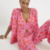 Pink Palm Tree Printed Blouse