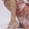 Pink Pearl Flower Slingback Court Heels