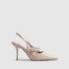 Pink Pearl Flower Slingback Court Heels