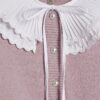 Pink Pleated Collar Cardigan